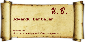 Udvardy Bertalan névjegykártya