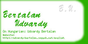 bertalan udvardy business card